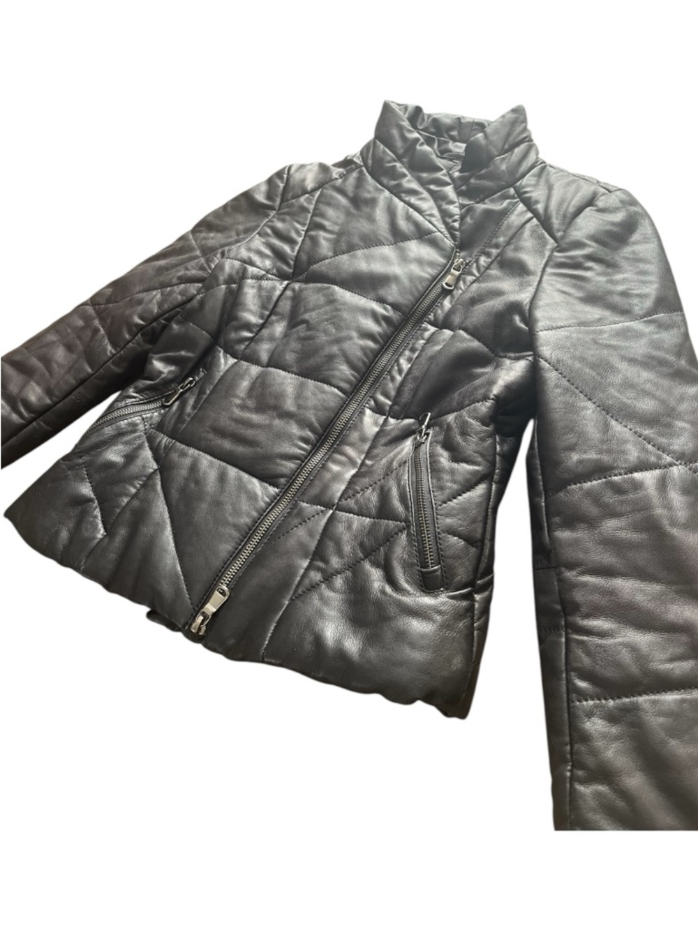 Esprit Black Quilted Leather Jacket